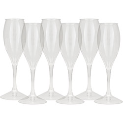 Conjunto de Taças para Champagne Incasa Acrílico 6 Peças Transparente