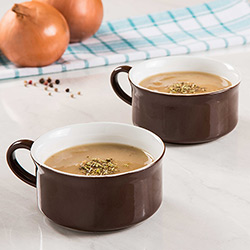 Conjunto de Tigelas de Sopa em Cerâmica 350ml 2 Peças Marrom - La Cuisine