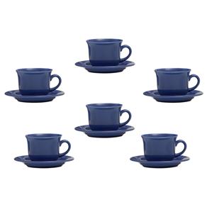 Conjunto de Xícaras para Chá Oxford Daily Blue em Cerâmica 200 ML JM21-6026 - 6 Peças