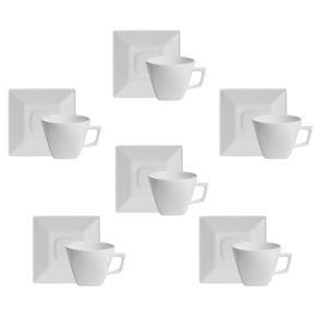 Conjunto de Xícaras para Chá Oxford Porcelanas Quartier em Porcelana 200 ML GM21-2000 - 6 Peças