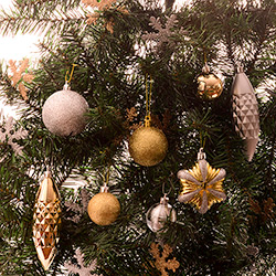 Conjunto Enfeite de Árvore Prata e Dourado 43 Peças - Orb Christmas