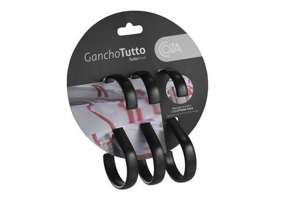 Conjunto 3 Ganchos Tutto - Preto Coza