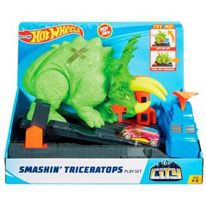 Conjunto Hot Wheels Mattel City Smashin’ Triceratops