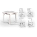 Conjunto Infantil 60x60 com 4 Cadeiras - Branca - Btb Móveis