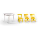 Conjunto Infantil 60x60 com 3 Cadeiras - Amarela - Btb Móveis
