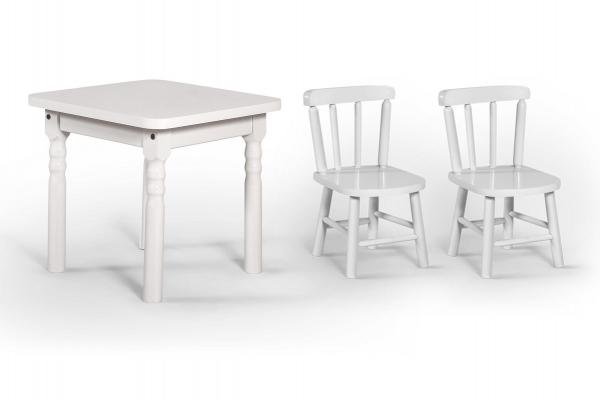 Conjunto Infantil 60x60 com 2 Cadeiras - Branca - Btb Móveis