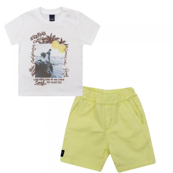 Conjunto Bebê Camiseta e Bermuda Sarja - 1+1