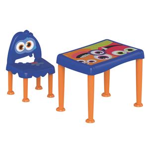 Conjunto Infantil de Mesa e Cadeira Tramontina Monster Kids - Azul/Laranja