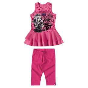 Conjunto Infantil Feminino Regata Monster High Malwee - PINK - 4 ANOS