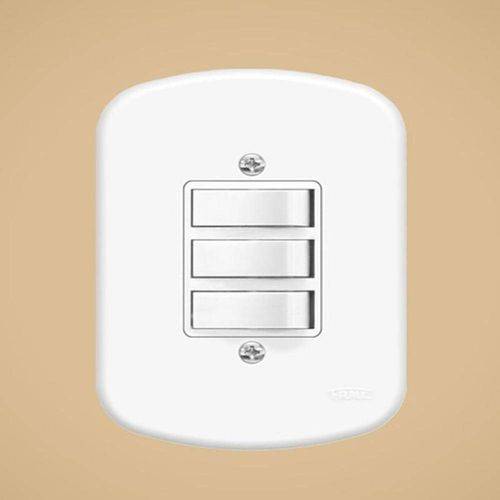 Conjunto 3 Interruptor Blanc 10a 250v Branco - Fame