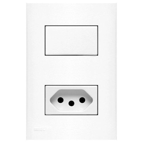 Conjunto Interruptor Simples e Tomada 20A Iriel Imperia, 4x2, Branco