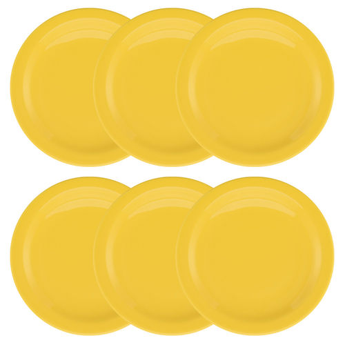 Conjunto Jogo com 06 Pratos Rasos 26cm - Floreal Yellow