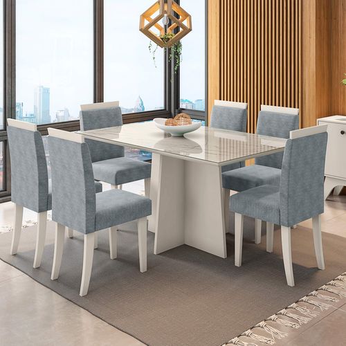 Conjunto Mesa Ana 6 Cadeiras Paloma New Ceval