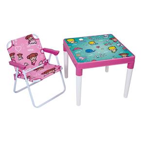 Conjunto Mesa com Cadeira Infantil Atlantis Marina Mor - Rosa