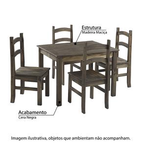 Conjunto Mesa de 100cm X 80cm com 4 Cadeiras Cancun - MARROM