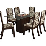Tudo sobre 'Conjunto Mesa de Jantar Adradecor + 6 Cadeiras Click Floral Tabaco/Floral Café - Classic Home'
