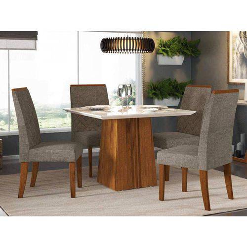 Tudo sobre 'Conjunto Mesa de Jantar Itália Dj Móveis 1m C/ 4 Cadeiras Áurea – Rústico/terrara/offwhite/bronze'