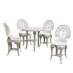 Conjunto Mesa E 4 Cadeiras Colonial Plástico Antares