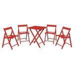 Conjunto Mesa e 4 Cadeiras Dobráveis Aconchego Tramontina Vermelho