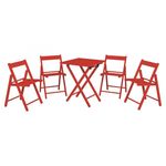 Conjunto Mesa e 4 Cadeiras Dobráveis Aconchego Tramontina Vermelho