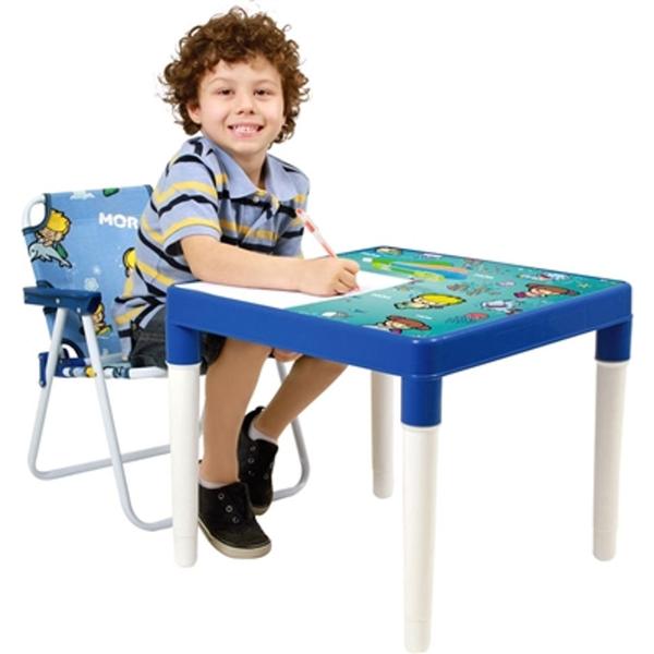 Conjunto Mesa e Cadeira Infantil Atlantis Maremoto Azul- Mor