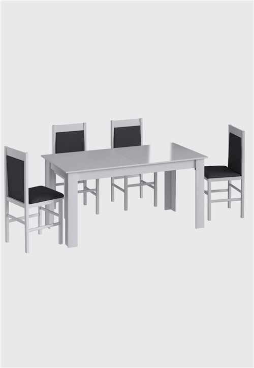 Conjunto Mesa Elast. 6 Cadeiras Branco MÃ³veis CanÃ§Ã£o - Branco - Dafiti