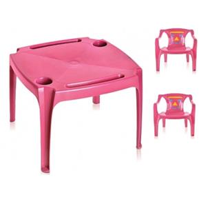 Conjunto Mesa Mesinha Infantil com 2 Cadeiras Poltrona Meninas Rosa