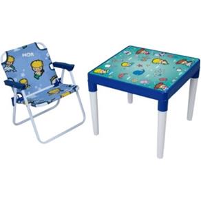 Conjunto Mesa Mesinha Infantil Educacional Meninos com Cadeira Desmontavel Maremoto