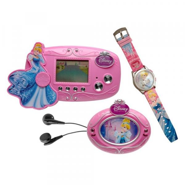 Conjunto Mini Game + Rádio FM + Relógio das Princesas Cinderela Candide