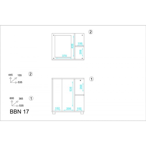 Conjunto para Banheiro Branco Bbn 17-06 Brv Móveis