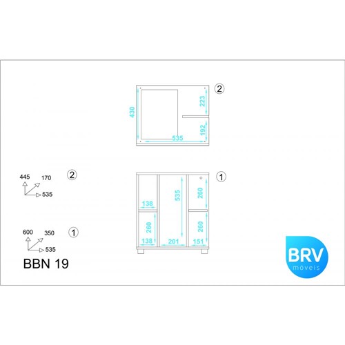 Conjunto para Banheiro Branco Bbn 19-06 Brv Móveis