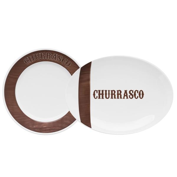 Conjunto para Churrasco 10 Peças em Porcelana Cj71-2831 Oxford