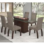 Conjunto para Sala de Jantar Mesa e 6 Cadeiras Las Vegas Viero Choco/Canela