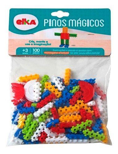 Conjunto Pinos Mágicos 100 Peças Monta Monta Original Elka