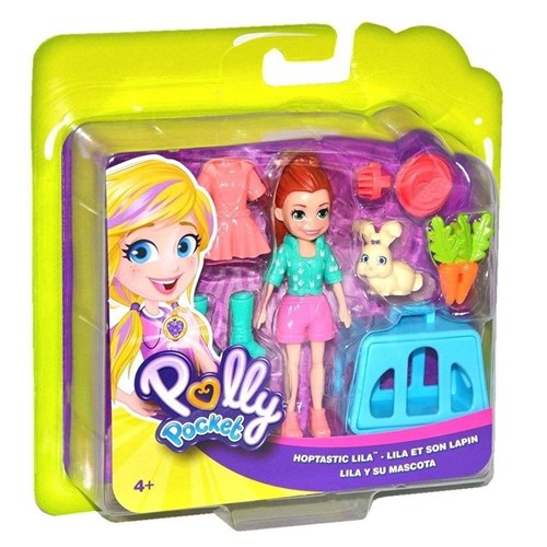 Conjunto Polly Pocket Lila e Coelhinho Original Mattel