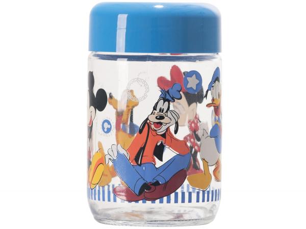 Conjunto Pote de Vidro Redondo 3 Peças com Tampa - 300ml Nadir Disney Turma do Mickey