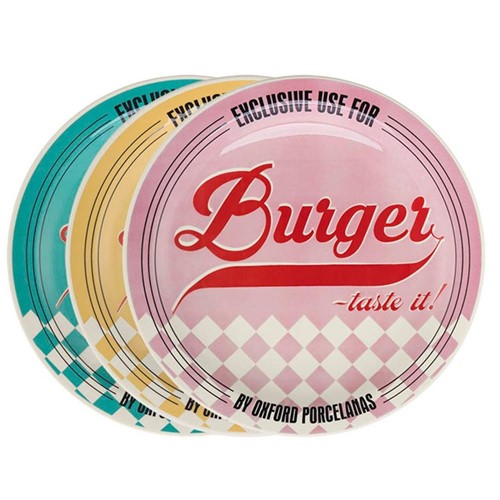 Conjunto Prato Burger 26cm Sortido 3 PeÃ§as - Multicolorido - Dafiti