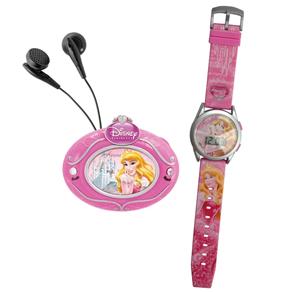 Conjunto Rádio FM e Relógio Digital Candide Princesas Aurora Rosa