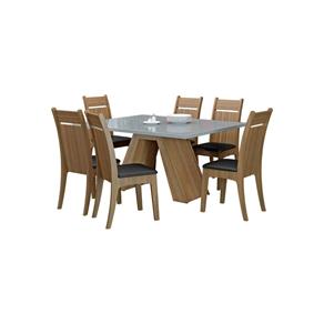 Conjunto Sala de Jantar Mesa com 6 Cadeiras Madesa Vita - BEGE