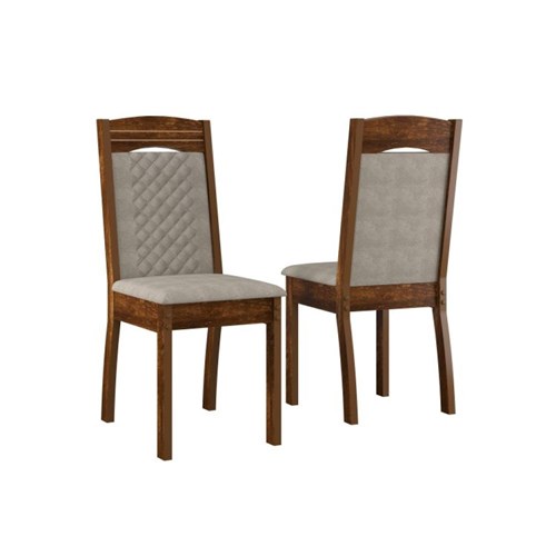 Conjunto Sala de Jantar Mesa Isis 6 Cadeiras Alice Siena Móveis Rústico
