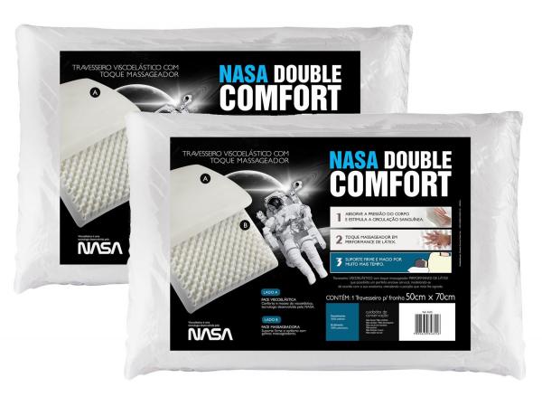 Tudo sobre 'Conjunto Travesseiro Espuma Viscoelástica 2 Peças - Fibrasca NASA Double Comfort'