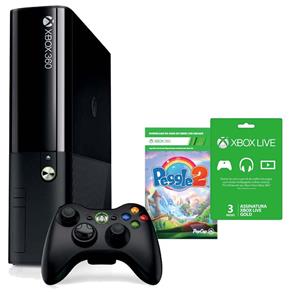 Console Microsoft Xbox 360 4GB + Jogo Peggle 2 (Download) + Xbox Live Gold - 3 Meses