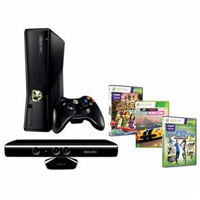 Console Microsoft Xbox 360 250GB Edição Especial + Kinect + Controle Wireless + 3 Jogos - Xbox 360