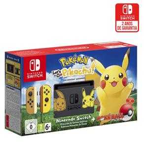 Console Nintendo Switch Pokemon Let`s Go Pikachu Bundle + Pokeball Plus - Nintendo