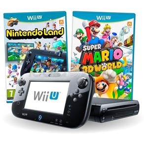Console Nintendo Wii U Deluxe 32GB + Jogo Super Mario 3D World (Download) + Jogo NintendoLand (Download)