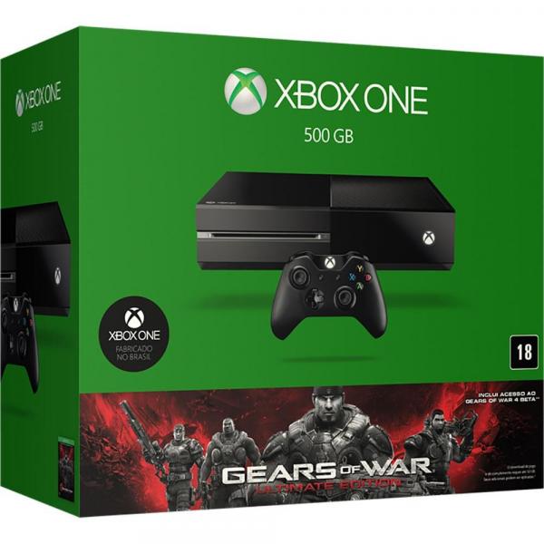 Console Oficial Microsoft Xbox One HD 500GB + Controle Wireless + Jogo Gears Of War: Ultimate Editio - Microsoft Xbox One