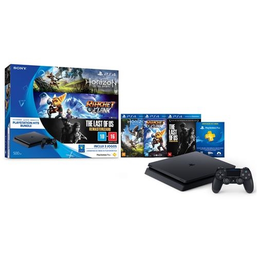 Console Playstation 4 Slim 500 GB - Pacote Playstation Hit - Sony