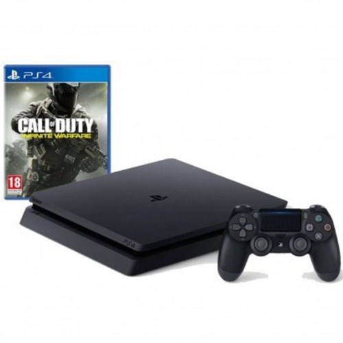 Console / Sony / Playstation 4 Slim / 500Gb / 1 Controle - Preto + Jogo Call Of Duty - Infinite Warfare