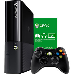 Console Xbox 360 4GB + 1 Mês de Live Gold Grátis + 1 Controle Sem Fio - Novo Design e Bivolt