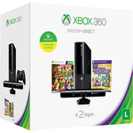 Console Xbox 360 4gb com 2 Jogos Controle Sem Fio e Kinect Sensor